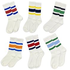 PRICES MAY VARY. Classic Retro Striped Crew Socks: Unbox a bundle of 6 pairs, tailored for US Size 5.5-10.5, designed for both men and women Breathable Athletic Cotton Crew Socks: Boasting advanced Anti-Odor performance thanks to its high-purity cotton composition, summer essential that ideal for daily wear & athletic pursuits Vintage American Trendiness: These Striped Tube Socks, featuring a classic ribbed texture adorned with collegiate stripes, a nod to retro charm Unmatched Quality with our Striped Tube Socks, Socks Men, Socks For Women, Summer Essential, Casual Sporty, Novelty Socks, Ribbed Texture, Tube Socks, Athletic Socks