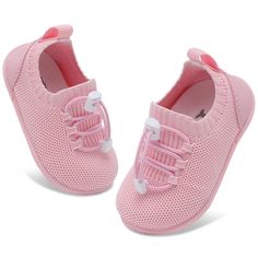 PRICES MAY VARY. Soft Knit Upper：Knitted Mesh Upper offers comfort and air permeability, has excellent breathability, moisture wicking function, and keep baby's feet dry and odorless. Super Soft, Breathable and Comfortable fit all the year. Rubber Sole & High Top Grip：Rubber traction sole and extra high grip provide excellent ankle support, avoid sliding slipping, a perfect baby first walking shoes. Easy Wear：One adjustable slide buckle design, easy to put on and off, make sure the shoes are tig Baby First Walking Shoes, Infant Sneakers, Toddler Sneakers, Cute Sneakers, Crochet Baby Shoes, Walking Sneakers, Crochet Baby Booties, Ankle Support, Baby Sneakers