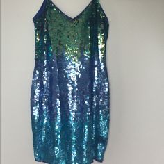 Calling All Mermaids. I Have A Bnwt, Never Worn (Hoarder For The Win ) All Sequined Mini Dress In A Swoon Worthy Water Ombr Combo. This Mombod Is Not The Merbod It Once Was, So I’m Throwing Her Back In The Sea For One Of You Smokin Ladies It Is A Size 10 And Still Has The Tags Attached, Adrianna Papell, Originally Paid $228, $90 Shipped. Blue Sequined Mermaid Dress For Night Out, Green Sequin Mermaid Hem Dress, Blue Mermaid Hem Dress For Party Season, Blue Sequined Mermaid Hem Dress, Blue Sequin Dress With Mermaid Hem, Summer V-neck Fitted Mermaid Dress, Fitted V-neck Mermaid Summer Dress, Fitted V-neck Mermaid Dress For Summer, Fitted Blue Mermaid Dress For Party Season