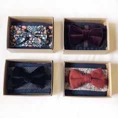 The new gift sets for Christmas 2019. Men’s bow ties paired with pocket squares to compliment them. Including two vintage velvets, reclaimed cotton, tartan and liberty florals. The perfect gift for him. Rgb Lighting Ideas Bedroom, Rgb Lighting Ideas, Lighting Ideas Bedroom, Lighting Ideas Living Room, Floral Pocket, Perfect Gift For Him, Christmas 2019