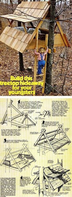 the plans for a tree house are shown in this article, which shows how to build it