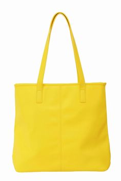 From the vendor; Yay! Here is your favorite bright, sunny yellow tote! Or is it a yellow hand bag? ANYway, what we know it is is this: a vegan, animal-friendly, super cool, stylish yellow bag that you need. Lots of pockets, a zipper top closure plus a cute little yellow wrist clutch for on-the-go outings. Simple, clean lines in this upscale Monochrome yellow tote. Cheap Yellow Bags For Vacation, Spring Yellow Leather Bags, Yellow Leather Bag For Spring, Yellow Large Capacity Bag For On-the-go, Trendy Yellow Bag For Daily Use, Yellow Shoulder Bag With Zipper Pocket For Everyday Use, Modern Yellow Shoulder Bag For On-the-go, Yellow Leather Bag For Summer, Yellow Summer Bags For On-the-go