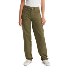 PRICES MAY VARY. Sits At Waist; Relaxed Through Hip And Thigh; Elastic Band Cuff Stretch Non-Denim Womens Utility Pants, Pants For Curvy Women, Linen Pants Style, Workwear Pants, Women Cargo Pants, Safety Clothing, Levis Women, Utility Pants, Cargo Pant