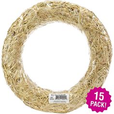 a wreath made out of hay with the tag 15 pack