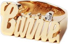 Nameplate Ring, Patricia Field, Nameplate Necklace, Sarah Jessica Parker, Name Plate, Gold Color, Ring Size, Ring, Gold