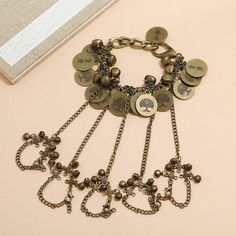 Material: Alloy Style: Japan and South Korea Bracelets Vintage, Bodhi Tree, Retro Bracelet, Five Fingers, Anklet Bracelet, Vintage Bohemian, Small Flowers, Link Bracelets, South Korea