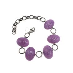 purple stations bracelet Modern Adjustable Purple Jewelry, Elegant Adjustable Purple Chain Bracelet, Adjustable Purple Chain Bracelet, Purple Bracelets With Adjustable Chain, Arm Party, Vintage Lucite, Amethyst Purple, Layered Bracelets, Arm Candy