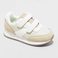 Toddler Charlie Retro Sneakers - Cat & Jack™ Tan 8T White Scratch-resistant Sneakers For Spring, Playful Spring Sneakers For Playtime, Spring Scratch-resistant White Sneakers, Spring White Scratch-resistant Sneakers, Casual Scratch-resistant Sneakers For Playtime, Non-slip Round Toe Sneakers For Play, Spring Low-top Sneakers, White Scratch-resistant Sneakers For Playtime, Playful White Sneakers For School