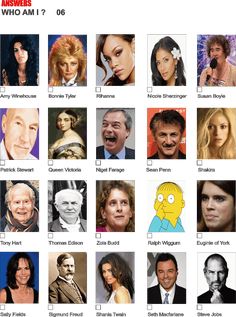 the faces of famous tv characters are shown in this quiz answers game, which features photos of actors from different eras