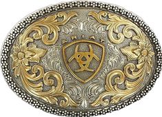 Ariat Logo, Western Belt Buckles, Western Belt, M F, Western Belts, Scroll Design, Retail Shop, Brass Color, Silver And Gold