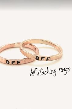 These BFF rings for two are the perfect best friend Christmas gift idea.  Explore our collection of bff jewelry and unique gold rings for women here! Name Rings Silver, Best Friend Christmas Gift, Bff Rings, Mom Jewelry Personalized, Best Friend Christmas, Gold Rings For Women, Unique Gold Rings, Bff Jewelry, Personalized Memorial Gifts