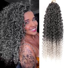 Indulge in luxurious style with our Curly Deep twist Crochet Hair. Made from high-quality synthetic fibers, this water wave hair offers a lush, soft texture that's perfect for creating boho-inspired looks. Versatile and easy to maintain, this is a must-have for any fashion-forward individual. Crochet Hair Water Wave, Locs Curly, Twist Extensions, Cuban Twist Hair, Full Lace Wig Glueless, Blue Black Hair, Hair Water, Crochet Needle, Headband Wig