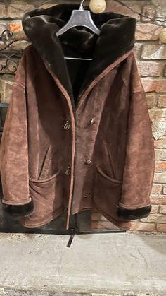 "Coat is extremely warm, soft and comfortable. Only worn a few times. Excellent condition, no fraying, no stains, no tears. Arms are 28\" long but can be shortened or lengthened Coat is 33\" long Features 4 pockets, cinch cord around waist, zipper and buckle closures." Womens Jackets, Hooded Coat, Dark Brown, Jackets For Women, Jackets & Coats, Buckle, Zipper, Clothes For Women, Clothes