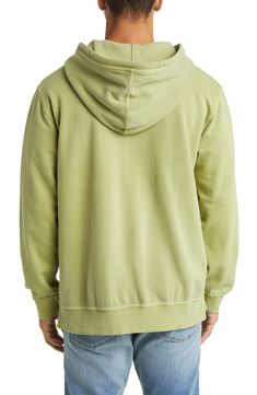 This ultracomfortable triple-ply fleece hoodie offers breathable comfort and is pigment garment dyed for a casual look. Drawstring hood Kangaroo pocket Ribbed cuffs and hem Side vents 80% cotton, 20% polyester Machine wash, dry flat Imported Comfortable Green Hoodie With Drawstring, Hooded Cotton Sweatshirt, Hooded Washed Cotton Sweatshirt, Washed Cotton Hooded Sweatshirt, Acid Wash Cotton Hoodie, Acid Wash Hooded Relaxed Fit Hoodie, Comfortable Cotton Hoodie With Drawstring Hood, Comfortable Cotton Hooded Jacket With Double-lined Hood, Acid Wash Relaxed Fit Hooded Hoodie