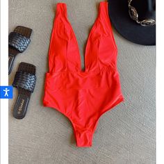 Brand New And Never Worn One Piece Red Bathing Suit. Size Small (Us Size 2-4, Waist 25-26) Canguu Onepiece Swimsuit “This Swimsuit Is So Flattering With A Plunging Neckline And High Waist Cut Detail. Also Perfect For Layering Under Your Festival Outfit!” Chic Red Backless Swimwear, Chic Red Triangle Top Swimwear, Red Backless Summer Swimwear, Red Party Swimwear For Spring, Red Backless Swimwear For Vacation, Chic Red Lined Swimwear, Red Summer Swimwear For Party, Red Lined Body Swimwear For Spring, Red V-neck Swimwear For Pool