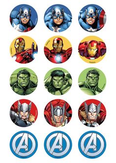 the avengers stickers are all different colors