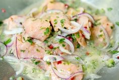 Salmon Ceviche - Jamie Geller Ceviche Recipe, Passover Recipes, Light Lunch, Idee Pasto Sano, Salsa Verde, Stuffed Jalapeno Peppers, Seafood Dishes, Fish Recipes