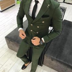 This is an Evergreen Double Breasted Suit by the design studio crafted from high quality fabric and imported materials. Our products are handcrafted by experienced tailors who make sure the that the stitching is precise, lining is proper and the overall product is sturdy enough to not go out of shape for more than a few years. Also all our products have extra margins in their length, sleeves, sides so it's easily alterable if your size changes after some time. To see more available colors and de Fitted Long Sleeve Sets For Semi-formal Occasions, Green Fitted Elegant Sets, Green Three-piece Suit For Wedding, Green Long Sleeve Three-piece Suit For Wedding, Green Three-piece Wedding Suit, Green Three-piece Long Sleeve Wedding Suit, Professional Semi-formal Fitted Sets, Professional Fitted Sets For Semi-formal Occasions, Fitted Professional Sets For Semi-formal Occasions