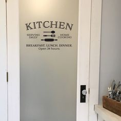 the kitchen wall decal is on the front door