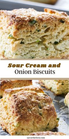 These sour cream and onion biscuits are savory, rich and tender, with a slight tanginess from the sour cream. We put a spin on our buttery sour cream biscuits recipe and added onion and cheese for a flavor combo that sings!