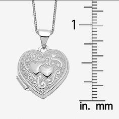 Features: Quick ShipJewelry Closure: Spring Ring ClaspLink Construction: SolidShape: HeartMetal Color: WhiteChain Length: 18 InchChain Width: .5 MillimetersPendant Length: 21mmPendant Width: 15mmChain Construction: BoxCare: Hand WashMetal: 14k White GoldNecklace Type: Locket NecklacesCountry of Origin: Imported Gold Heart Locket Necklace, Locket Necklaces, Gold Heart Locket, Heart Locket Necklace, Heart Locket, Locket Necklace, Gold Heart, Heart Of Gold, Spring Rings