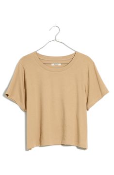 A flowy fit adds extra comfort points to this essential T-shirt made from pure cotton jersey. 24" length (size 2X) Crewneck Short sleeves 100% cotton Machine wash, tumble dry Imported Crop Tee, Jersey T Shirt, Pure Cotton, Madewell, High Rise, Short Sleeves, Nordstrom, Size Medium, Crew Neck