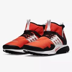 Nike Air Presto Mid Utility Halloween Orange Black White Dc8751800 Men's Thank You For Taking The Time To Look At Our Store. We Appreciate Your Business As Well As Your Support. Color: Orange, Black, White Condition: Brand New In Box Shipping: Usps We At Naturalborn Retailer Are Always Open To Reasonable Offers! If You Are Interested In The Item Leave A Like. Feel Free To Message Us With Any Questions Or Concerns. Orange Lace-up Running Shoes With Rubber Sole, Functional High-top Sneakers For Fall, Nike Orange Outdoor Sneakers, Nike Orange Sneakers For Outdoor, Nike Orange Sneakers With Vibram Sole, Orange Low-top Synthetic Running Shoes, Orange Synthetic Running Shoes With Round Toe, Fall Sports Sneakers With Boost Midsole, Low-top Sneakers With Boost Midsole For Fall