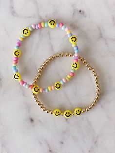 Smile Face Bracelet, Smiley Face Bracelets, Happy Face Bracelet, Perler Bead Bracelet, Happy Bracelet, Smiley Bracelet, Smiley Face Bracelet, Preppy Bracelets, Homemade Bracelets