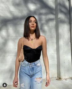 Summer Rachel Warren, Quick Outfits, Corset Style, Lookbook Outfits, Edgy Fashion, Jean Outfits, Strapless Top, Camisole Top