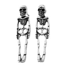 PRICES MAY VARY. Stand out at Halloween parties with these detachable skull skeleton drop earrings, showcasing a mysterious and spooky atmosphere. Perfect for Halloween enthusiasts. Designed with a detachable structure, these earrings offer flexibility for users to mix and pair according to their preferences. The realistic human skeleton design adds a unique touch, capturing attention effortlessly. Ideal for individuals who enjoy celebrating Halloween or dressing up, these earrings help complete Skeleton Earrings, Cosplay Jewelry, Bat Earrings, Punk Earrings, Chic Halloween, Prom Earrings, Gothic Earrings, Retro Punk, Costume Earrings