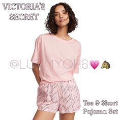 Victoria's Secret Tee & Short Pj Set! Snuggle Up To A Pair Of Comfy Pajamas! Easy Fit. Includes Short-Sleeve T-Shirt And Boxer Shorts. Shorts With Elastic Waist. Color- Pink Top, Pink/Black Victoria’s Secret Print Shorts. Size Medium. Machine Wash. Top And Bottom Made 100% Cotton. New In Package! Took Out For Pictures Only! Pink Casual Sets For Relaxation, Casual Pink Sets For Relaxation, Pink Sets For Relaxation In Summer, Pink Relaxation Sets For Summer, Pink Summer Relaxation Sets, Victoria's Secret Stretch Loungewear Sleepwear, Victoria's Secret Stretch Sleepwear For Loungewear, Victoria's Secret Casual Sets For Pajama Party, Victoria's Secret Pink Sleepwear For Pajama Party