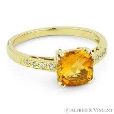 The featured ring is cast in 14k yellow gold and showcases a cushion cut citrine center gem set on a double-prong basket setting accentuated with round cut diamonds. Your purchase will include a 30-Day Exchange or Money Back Guarantee, Free US Shipping, & Free Resizing. Please email us if you need any more info regarding this listing. Size: one size.  Color: Metal Type.  Gender: female.  Age Group: adult. Diamond Right Hand Ring, Citrine Ring Engagement, Rings Solitaire, Right Hand Ring, Basket Setting, Masonic Ring, Fine Ring, Right Hand Rings, Hand Ring