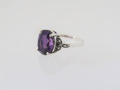 Vintage Sterling Silver Amethyst & Seed Pearl Ring ...Marked 925...Total of weights 3.1grams...Size 9...Measure of stone center 12 x 10MM...It's in very good condition. Classic Stone Rings For Formal Occasions, Classic Rings With Stones For Formal Occasions, Classic Formal Rings With Stones, Oval Amethyst Ring For Anniversary, Oval Purple Ring With Stones, Seed Pearl Ring, Seed Pearl, Pearl Ring, Vintage Sterling Silver