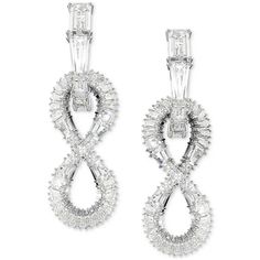 Crafted with timeless style in mind, these exquisite earrings are a wondrous display of Swarovski savoir-faire with a mini hoop and an elegant infinity motif..Set in rhodium-plated mixed metal; Swarovski zirconia.Approx. drop: 1-1/3'.Post back closure.Pairs with other pieces from the Hyperbola collection.Item comes packaged in a gift box.Photo may have been enlarged and/or enhanced..This item cannot be shipped to American Samoa, Guam, Marshall Islands, U.S. Virgin Islands, Puerto Rico, Palau, or the Pacific Islands Elegant Infinity Earrings For Formal Occasions, Elegant Silver Hoop Bridal Earrings, Elegant Infinity White Gold Earrings, Elegant White Gold Infinity Earrings, Infinity Earrings For Formal Occasions, Silver Infinity Earrings For Formal Occasions, Silver Infinity Earrings For Formal Events, Elegant Silver Infinity Shaped Earrings, Elegant Silver Infinity Earrings