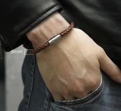 Mens Leather Bracelet Mens Braided Leather Bracelets 6mm Brown LB724 / 9inch 23cm Mens Braids, Bold Accessories, Stylish Bracelet, Braided Leather Bracelet, Mens Leather Bracelet, Leather Bracelets, Unique Bracelets, New Fashion Trends, Womens Glasses