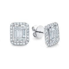 Graziela - Diamond Ascension Illusion stud earrings - Ethos of London - Contemporary Fine Jewelry Contemporary Fine Jewelry, Jewellery Sketches, Gem Earrings, Diamond Bangles Bracelet, Baguette Diamonds, Art Nouveau Jewelry, Fine Jewelry Designers, Emerald Cut Diamonds, Gems Jewelry