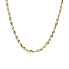 14K Yellow Gold Solid Diamond Cut Rope Chain. The chain measures approximately 22" in length and approximately 3.8mm in width. Island Life Style, The Chain, Fine Jewels, Rope Chain, Diamond Cut, Instagram Followers, Diamond Cuts, Fine Jewelry, Yellow Gold