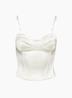 Chic Camisole With Built-in Bra And Sweetheart Neckline, Chic Camisole Corset With Built-in Bra, Elegant Nylon Corset With Built-in Bra, Party Camisole With Sweetheart Neckline And Built-in Bra, Strapless Camisole With Built-in Bra For Party, Fitted Crop Top With Built-in Bra For Party, Fitted Camisole With Built-in Bra For Evening, Sleeveless Satin Corset With Built-in Bra, Corset With Spaghetti Straps And Corset Back