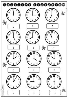 telling time worksheet for kids to learn the time in different parts of the clock