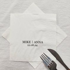 a napkin with a fork and knife on it