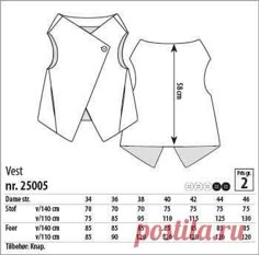 the front and back view of a women's tank top sewing pattern, with measurements for