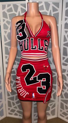 Custom Bulls Jersey two piece set Two-piece V-neck Sets, Fitted Two-piece V-neck Set, Red Two-piece Sets, Red Sleeveless Two-piece Set, Fitted Sleeveless 2-piece Set, Fitted Two-piece V-neck Top Set, Fitted V-neck Two-piece Top Set, Casual 2-piece Sleeveless Set, Casual Two-piece Sleeveless Set