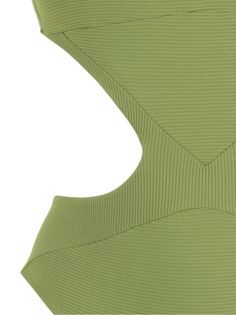 Green Sleeveless Seamless Swimwear, Chic Green Bodysuit For Pool, Green High Stretch Swimwear For Summer, High Stretch Green Swimwear For Summer, Green Seamless One-piece Bodysuit, Green Seamless One-piece Swimwear, Summer Cutout Bodysuit In Elastane, Green Stretch Elastane Swimwear, Green Stretch Bodysuit For Poolside