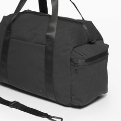 Lululemon Command The Day Duffle Bag The Perfect Everyday Office-To-Gym Or Travel Bag Padded 13” Laptop Compartment Separate Side Compartment For Shoes/Sneakers Interior Compartment For Sweaty Gear Side And Front Zippered Pocket For Essentials Tons Of Space To Fit Whatever Else Your Day-To-Day Needs Desire Defects Are Pictured And Has Wear-And-Tear But They’re Pictured, Which Includes Wear-And-Tear On The Straps, And Misplaced Zipper On The Main Compartment, Which You Could Probably Reattach Bac Black Nylon Bag For Workout, Casual Large Capacity Workout Bag, Black Athleisure Bag For Gym, Sporty Travel Bag With Zipper Pocket For Gym, Functional Tote Weekender Bag For Gym, Everyday Black Duffle Bag With Functional Pockets, Black Athleisure Bag For Everyday Use, Black Athleisure Bag For Everyday, Black Athleisure Travel Bag