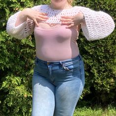 Introducing my raglan shrug!  This shrug is the perfect piece to spice up you wardrobe! It's can be worn with pastel pink, pastel blue, and many more colours! This shrug can ALSO be made into other colours.  Order yours today! :3 Spring Cropped Stretch Shrug, Cropped Stretch Shrug For Spring, Stretch Cropped Shrug For Spring, Spring Long Sleeve Shrug One Size, Long Sleeve Pink Shrug For Spring, Pink Long Sleeve Shrug For Spring, Pink Pastel, Crochet Art, Pastel Blue