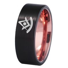 Past Master Masonic Tungsten Ring Free Engraving - Bricks Masons Masonic Gifts, You're Special, Special Text, Tungsten Mens Rings, Masonic Ring, Black Pipe, Black Tungsten, Tungsten Carbide Rings, Symbol Design