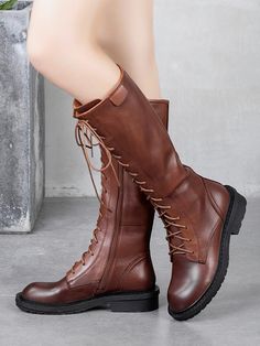 Sku CY-!66662 Material Cow Leather , Rubber Style Height Increasing Feature Zipper Occasion Casual , Urban Seasons Spring , Autumn , Winter Type Boots Heels Height Mid (3cm-5cm) Color BLACK,BROWN Size 35,36,37,38,39,40 Please consult the size chart we provide for this item's measurements to help you decide which size to buy.Please note: There may be 1-3cm differ due to manual measurement. Mesh Heels, Fall Booties, Boho Style Dresses, Urban Looks, Boots Heels, Martin Boots, Style Minimalist, Kids Sweater, Leather Zipper