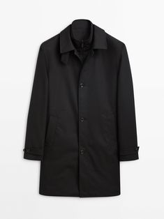 Find MASSIMO DUTTI Trench Coat With Detachable Lining on Editorialist. Trench coat with detachable lining Fitted Black Outerwear With Concealed Front Fastening, Long Sleeve Outerwear With Detachable Hood For Work, Business Long Coat With Concealed Fastening, Black Gabardine Long Coat, Classic Gabardine Outerwear With Concealed Front Fastening, Gabardine Outerwear With Hidden Button Closure, Fitted Gabardine Outerwear With Concealed Placket, Fitted Gabardine Outerwear For Business, Black Gabardine Outerwear For Fall