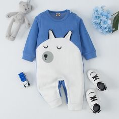 Baby Boys Cute Cartoon Animal Modeling Jumpsuit - PrettyKid White Long Sleeve Jumpsuits And Rompers With Cartoon Print, White Long Sleeve Jumpsuit With Cartoon Print, Cotton Long Sleeve Jumpsuits And Rompers With Cartoon Print, Playful White Long Sleeve Jumpsuits And Rompers, White Long Sleeve Playful Jumpsuit, Long Sleeve Bodysuit For Playtime, Long Sleeve Cotton Bodysuit With Cartoon Print, Cotton Long Sleeve Bodysuit With Cartoon Print, Casual Long Sleeve Cartoon Print Onesie