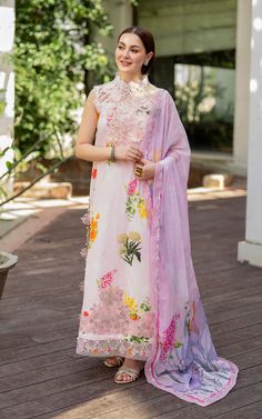 Brand: Asifa & NabeelProduct Code: MK-05 BulbulCollection: Meraki by Asifa & Nabeel Vol-02 Unstitched Luxury Lawn CollectionFabric: Lawn Details of Fabric: Digital printed shirt (front, back, sleeves) 2.1 meters (50” width). Embroidered neckline for front on organza. Embroidered daman border for front on organza. Digital printed dupatta on chiffon. Plain dyed cambric trouser 2.25 meters. DISCLAIMER: Lining, Laces, and Tassels are not included in unstitched variants. Embellishment items in stitched outfits are subject to market availability The actual colors of the outfit may vary from the colors being displayed on your device. CARE INSTRUCTIONS: Extra Fabric Has Been Used For Shoot Original Color May Vary Slightly From The Picture Dry Clean Recommended Iron The Clothes At Moderate Temperat Modest Girl, Hania Amir, Pakistani Lawn Suits, Pakistani Celebrities, Printed Dupatta, Basic Wear, Lawn Suits, Embroidered Neckline, 3 Piece Suits